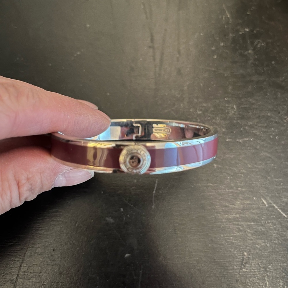 Coach Maroon and Silver Bracelet